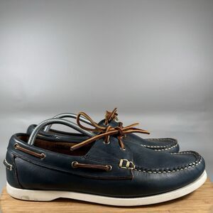 S Allen Edmonds Maritime Men's 10.5 E Boat Shoes Blue Leather Loafers